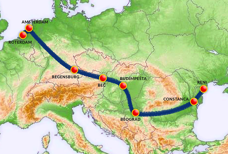 Map of transport of oil products tablet screen